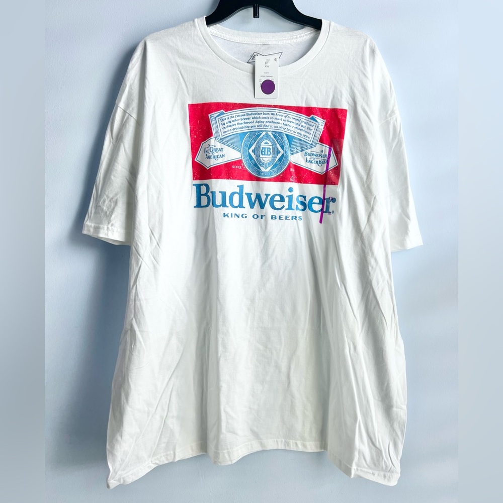 Budweiser Men’s White T-Shirt 100% Cotton Size XXL